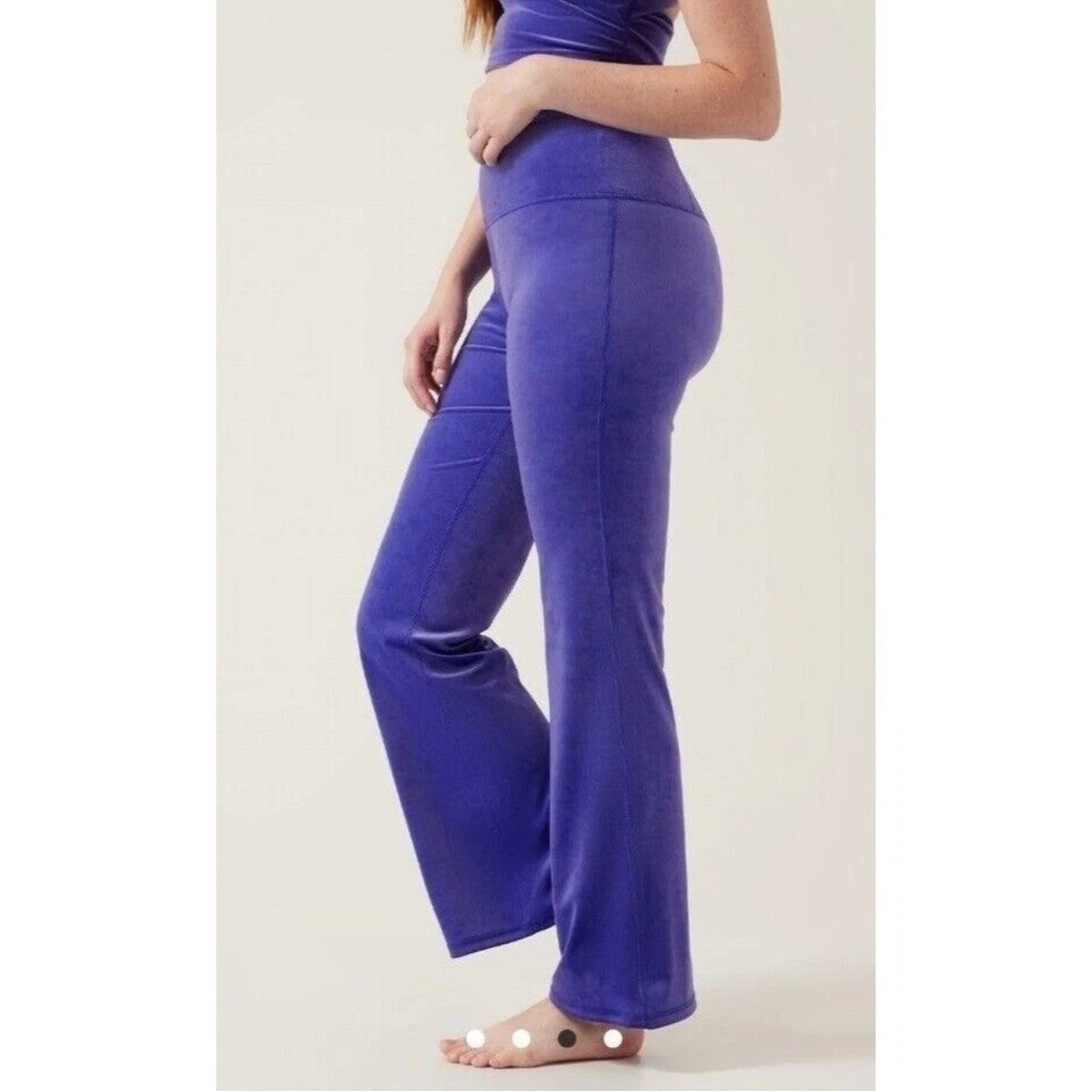 Athleta Purple Velour Flare Pants